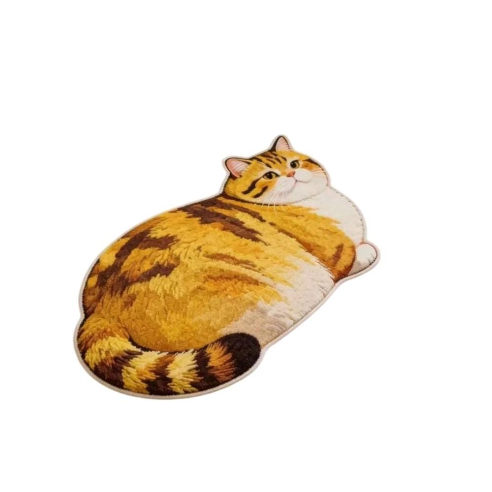 

40*60cm Cute Cat Crystal Velvet Floor Mat Russian Blue Non-slip Bathroom Carpet Abrasion-resistant Water-absorbing