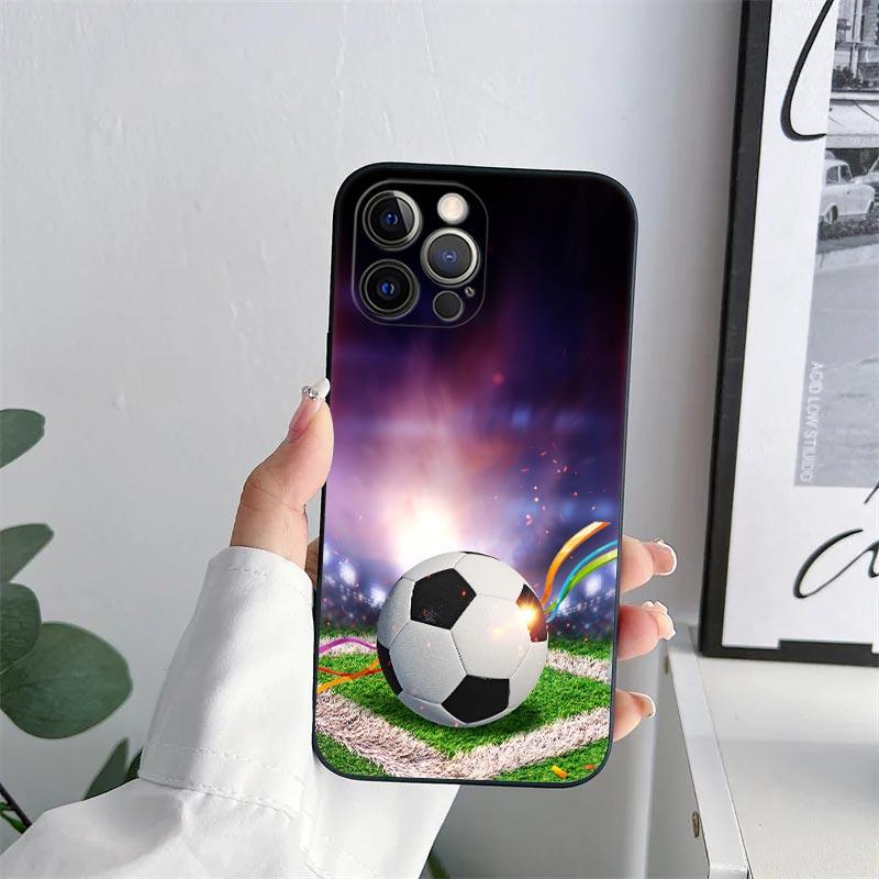 Football Footy Soccer Phone Case for iPhone 11 15 Pro Max Case Coque 14 Plus 13 Pro 12 11 X XS XR 6s 7 8 SE 2020 TPU Soft Cover