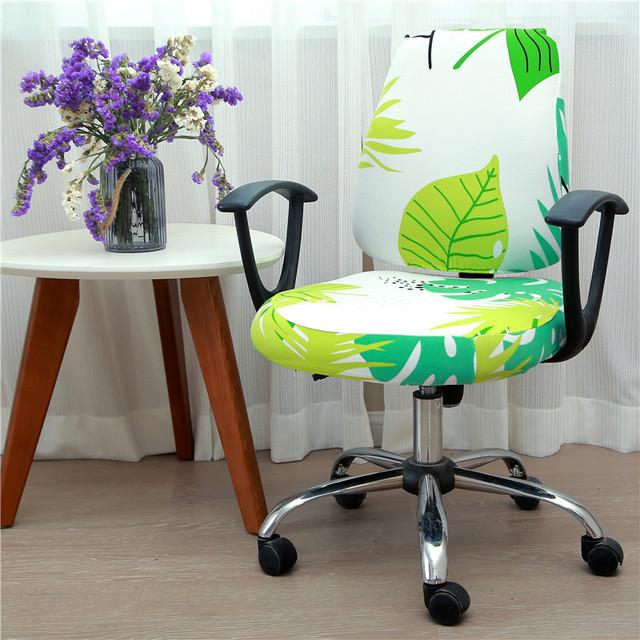 Printed Stretch Split Seat Cushion Cover Soft Stretchy Computer Sectional Chair Covers Home Decor Rotating Lift Office Dining Chair Protectors