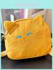 Cute Cat Mini Shoulder Bag With Cotton Material And Zipper Closure For Daily Use