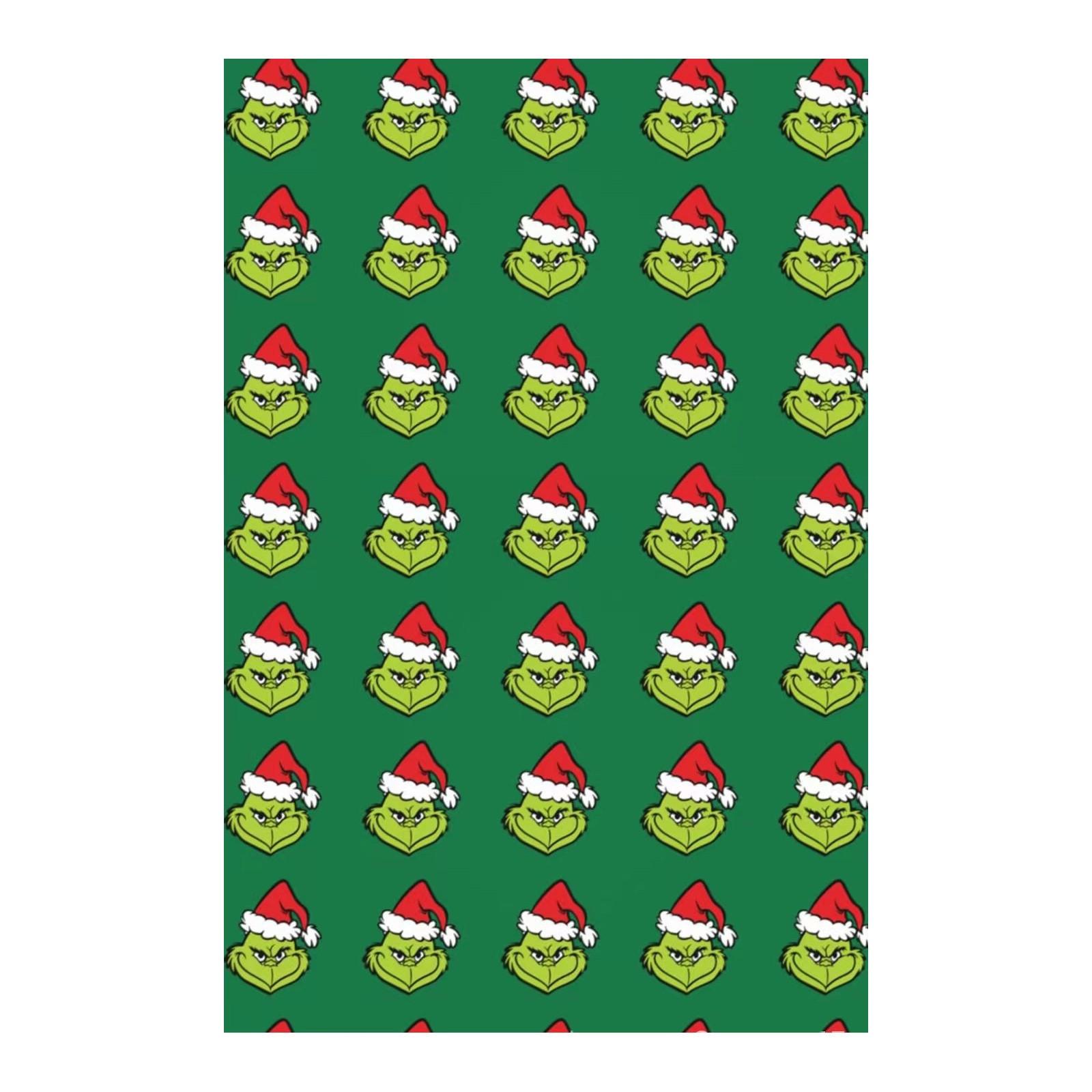 

Сложенная рождественская упаковочная бумага, забавная мультяшная зеленая рождественская праздничная упаковочная бумага, рождественская художественная бумага для самостоятельного декора упаковки подарков на день рождения и Новый год One Size зелёный