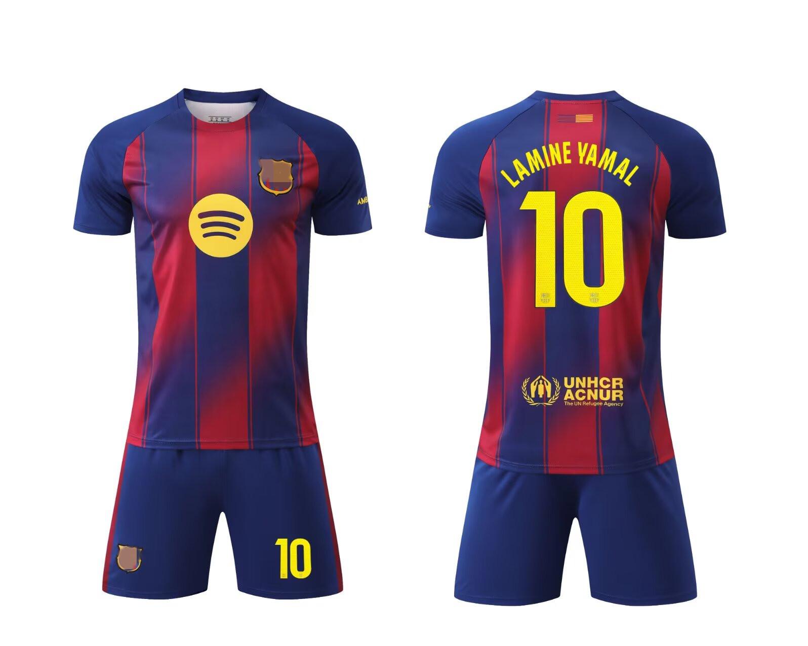 

2025-26 Barca Home No. 10 Yamal Soccer Jersey, Kids & Adults, Sizes 14-3XL Size 22