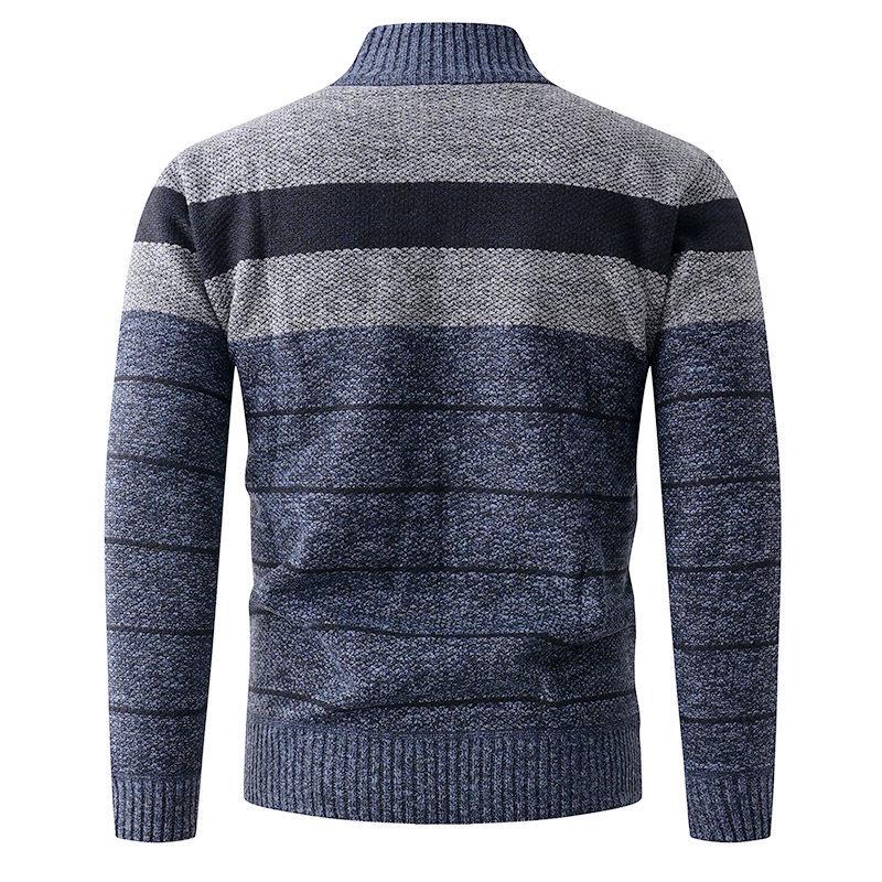 Autumn/Winter Men's Trendy Knit Half-Zip Sweater - European and American Style