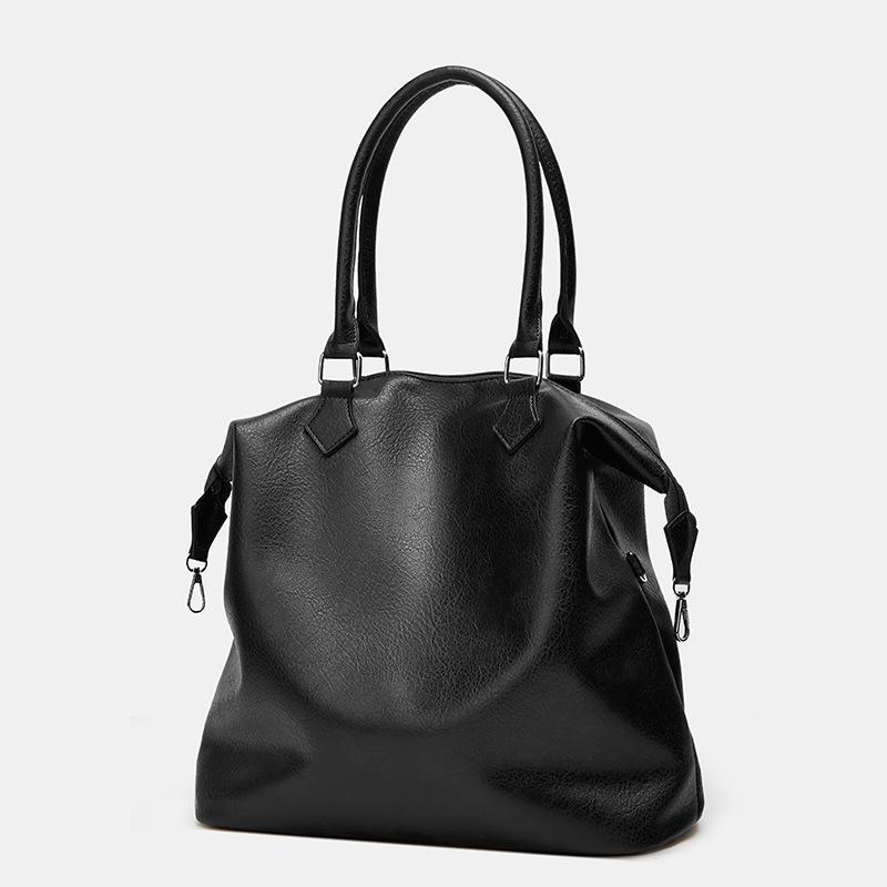 Commuter New Women's Handbag Large Capacity Shoulder Messenger Bag Fashionable Oily Leather Tote Bag Textured Soft Leather