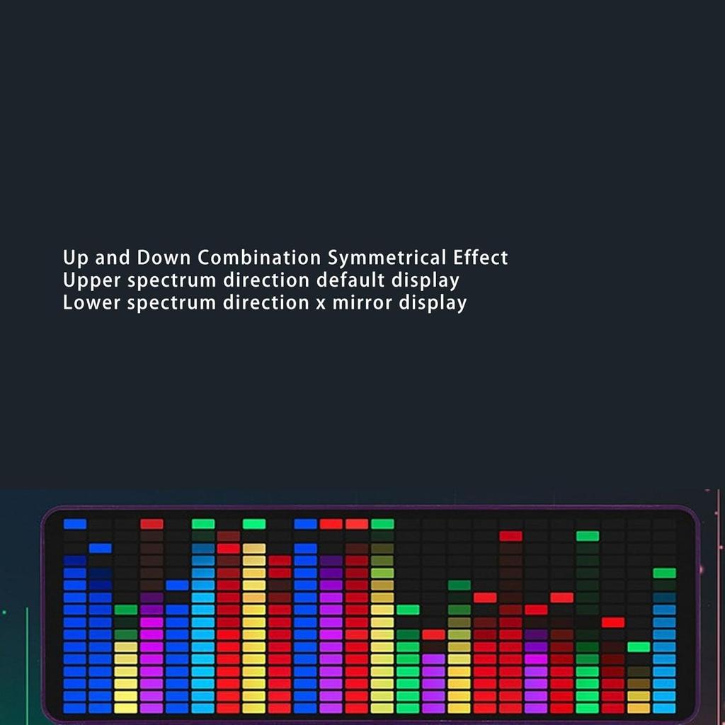 LED Music Spectrum Analyzer, 5VUSB Music Voice Rhythm Spectrum Display, 384 LEDs Clock 20 Dynamic 7 Colors RGB Colorful 1624 Segment Rhythm Light
