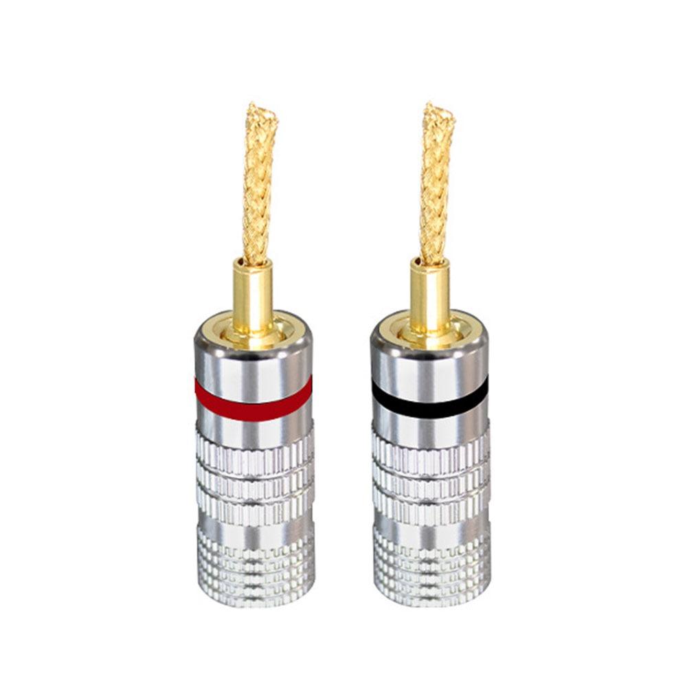 

24K Musical Sound Banana Plug Gold Plated Pin Screw Type Speaker Wire Cable Connectors with Screw Lock Black&Red армия зеленый