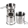 Portable Camping Combo Wood Burning Stove & Cooking Pot Set Fishing Hiking