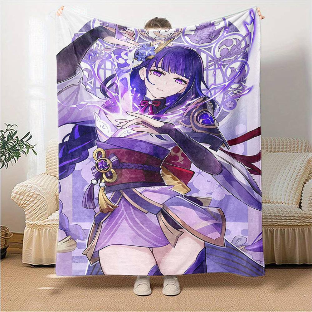 1pc Genshin Impact Beelzebul1 Blanket, Gift, for Men and Women, Soft Blanket, Good for Sofa Bed Couch Travel, Lightweight Flannel Blanket
