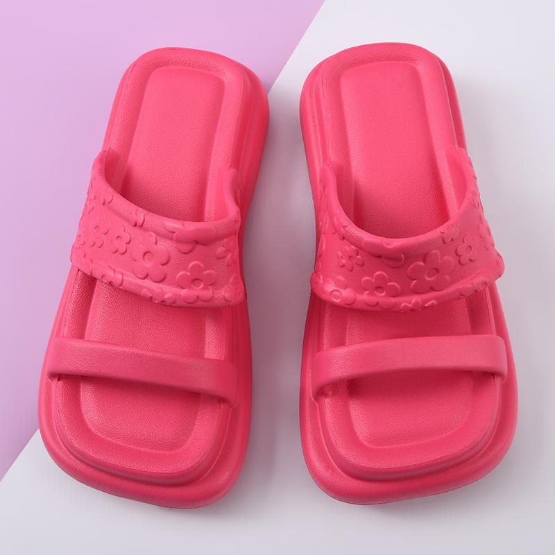 Two Women with Sandals Fashion Trend Heightened Platform Eva Household Slippers Summer Wear Non-slip Beach Sandals