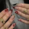 Manicure Long Almond False Nails French Detachable Fake Nails Aurora Press On Nails Women