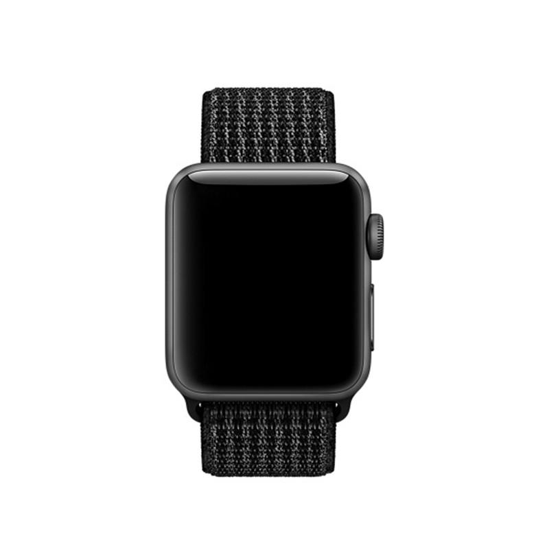 

Nylon Weaven Loop Fastener Smart Bracelet Strap for Apple Watch Series 10 42mm/9 8 7 41mm/SE (2023) SE (2022) SE 6 5 4 40mm/3 2 1 38mm Black
