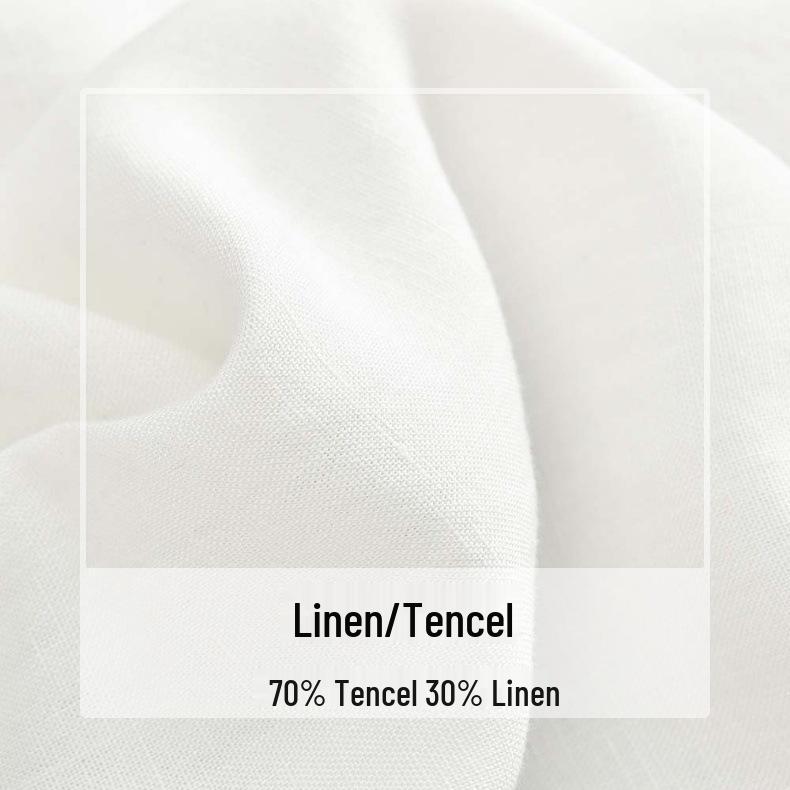 Haut décontracté à manches longues en chanvre blanc Tencel lin pour femme Rain Dew