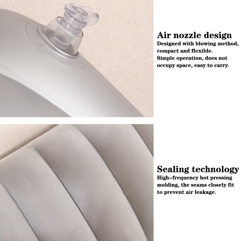 Pvc Inflatable Outdoor Camping Pillow Portable Head Pillow Travel Chin Support Cushion Office Rest Camping Neck Pillow