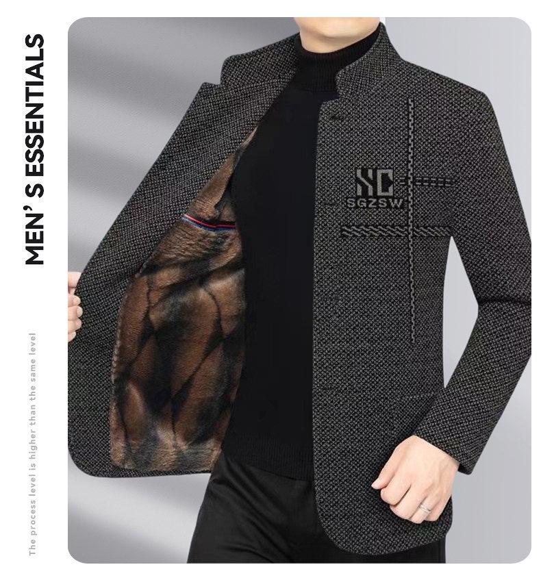 2025 Autumn/Winter Men's Wool Coat for Middle-Aged and Elderly – Business Casual Dad Style, High-Quality Outerwear.