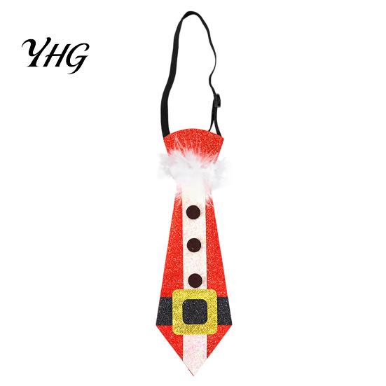 Holiday Atmosphere Clothing Adjustable Glitter Christmas Necktie, Non-woven Fabric Dress Up Costume Quick Wear Necktie Accessories, Sparkling