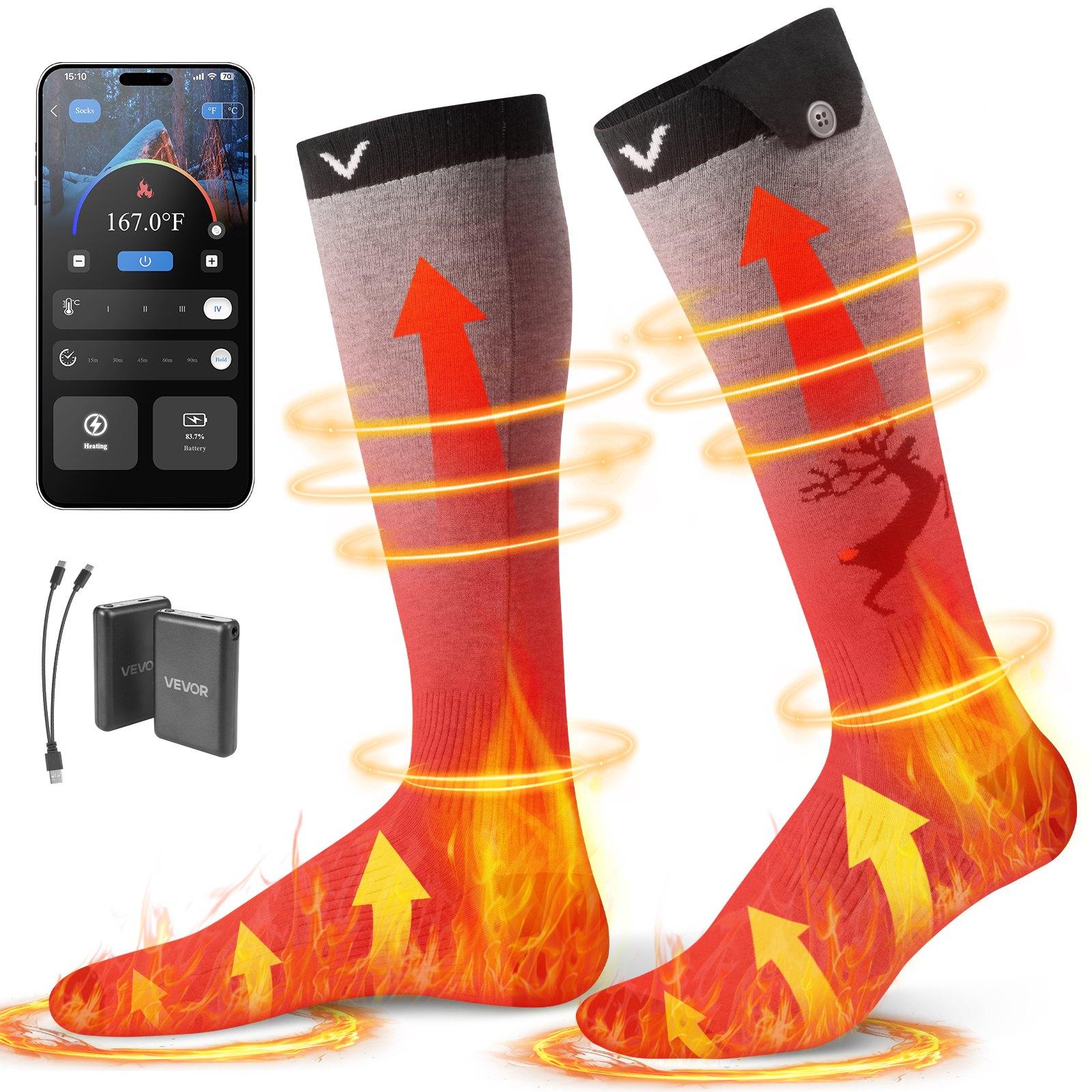 VEVOR Heated Socks, 6000mAh Battery Powered