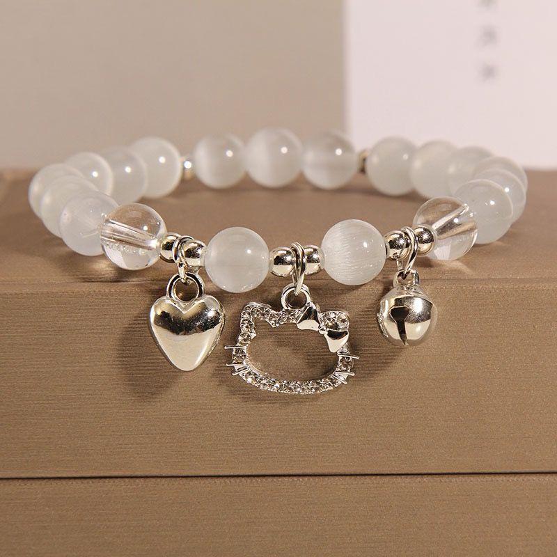 Internet celebrity cute cat love bell bracelet female niche design girlfriend gift for sister student bracelet