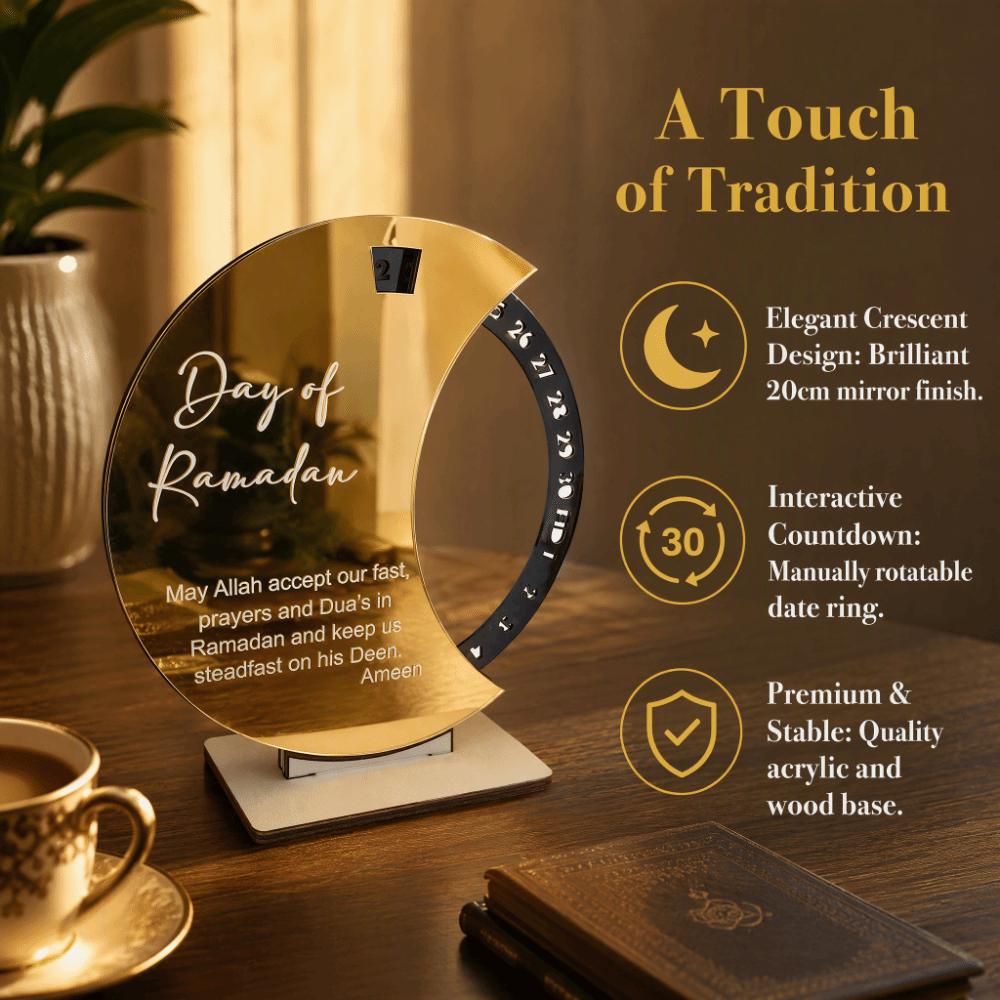 Rotatable Crescent Desktop Calendar 7.87x7.87in Holiday Table Decor Home Table Display