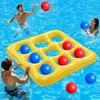12Pcs Inflatable Water Tic Tac Toe Set With 10 Balls 1 Floating Grid Interactive Pool Game For Party Outdoor Water Fun Gift