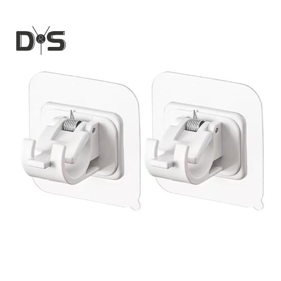 

2/6 шт держателей для душевой штанги с прочным клеем, ударопрочные, простая установка, кронштейны для вешалки для полотенец и карниза для штор 2pcs белый