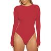 Kalhotky s dlouhým rukávem s výstřihem do O Střih Dámské body Podzim Zima Skinny Spodní body