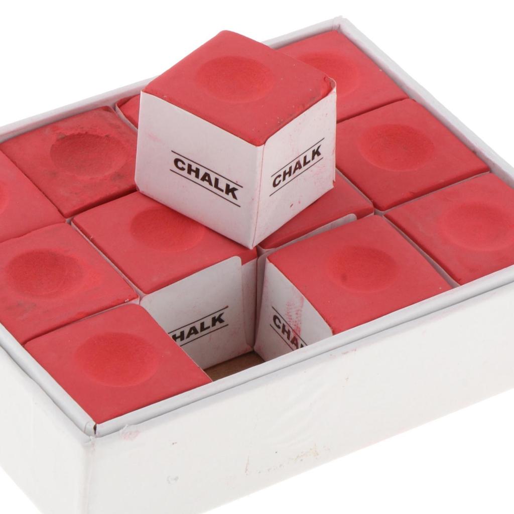 12 Pieces Pool Cue Chalks Lightweight Fine Texture Pool Stick Chalk Supplies
