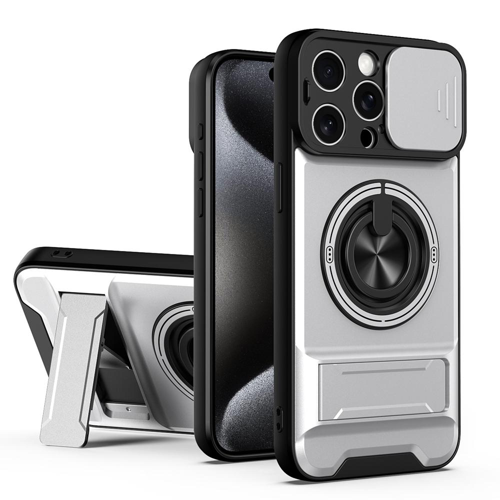 KEYSION Magnetic Phone Case for iPhone 13 14 15 Pro Max 15 Plus Slide Camera Protection Upright Kickstand Shockproof Back Cover