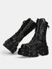 Fashion 2024 All-Matching Women's Special-Interest Design Lace Up Knight Female Dark Punk Metal Muffin Platform Ankle Boots Men