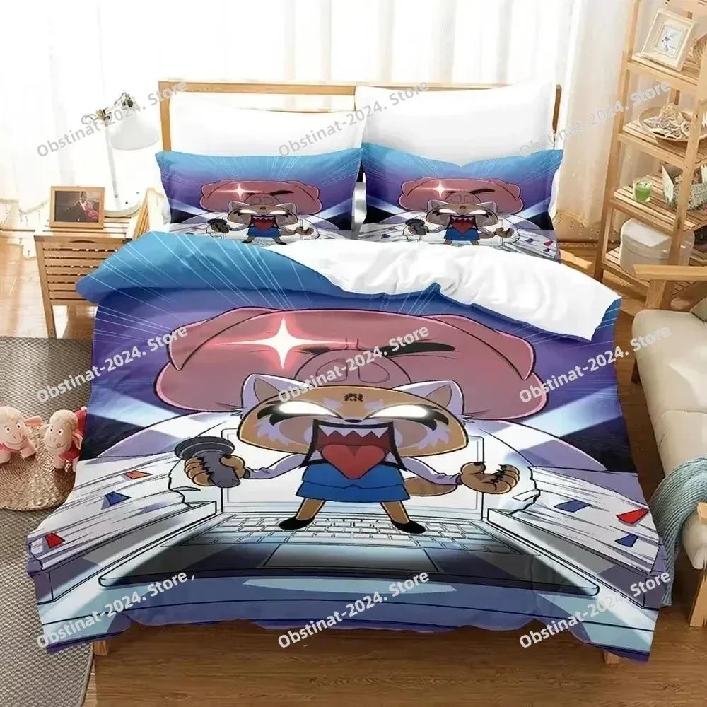 Top Anime Aggretsukos Bedding Set Printed single Comforter Quilt Bed Cover Duvet Cover Pillow Case 3 Pieces Sets Kids Adult Size