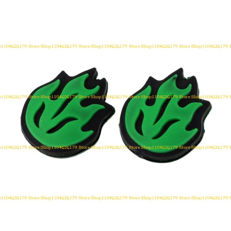 2Pcs Flame Shape Tennis Racket Shock Absorbers Silicone Vibration Dampeners Racket String Shock Absorbers Enduring зелёный