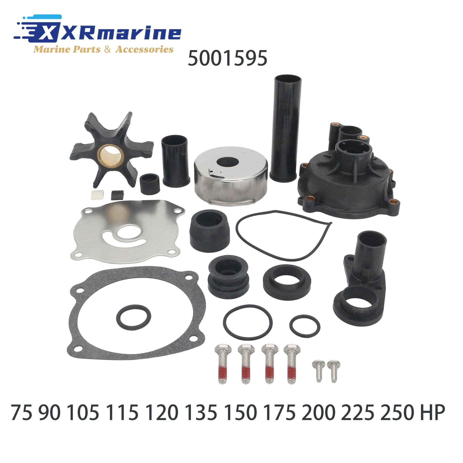 Water Pump Impeller Kit Fits for Johnson Evinrude 40 To 300 HP Outboard Engine Replaces 5000308 432955 5001595 5001594 18-3389 75-250hp