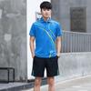 Summer Sports Set: Men's and Women's Lapel Short Sleeve Shorts for Fitness & Running