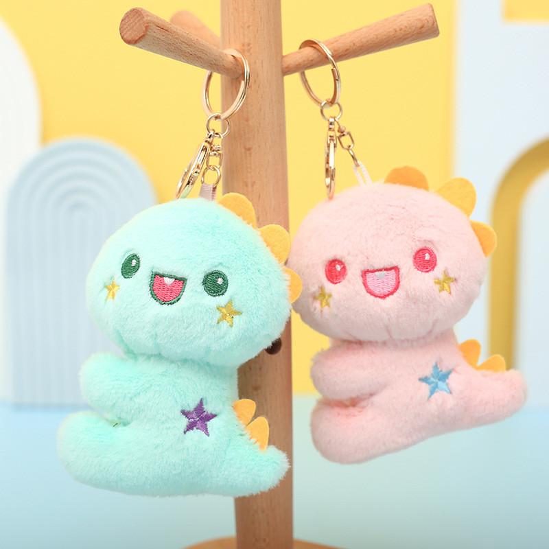 Adorable Dinosaur Plush Keychain Soft Snow Mink Stuffed Toy For Bags And Gifts