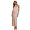 Spring and summer new high-end satin sleeveless dress fashionable and elegant temperament light evening dress
