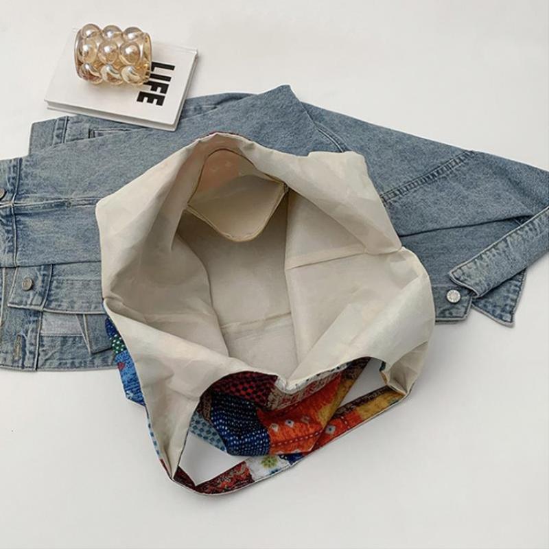 Modische ethnische Stil Patchwork Tasche Bohemian Umhängetasche Lässige Große Kapazität Pendler Shopper Tragetaschen