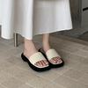 One-Word Slippers Women'S Thick-Soled Outer Wear Summer Small Sandals Non-Slip Minimalist Style Women'S Cool Slippers