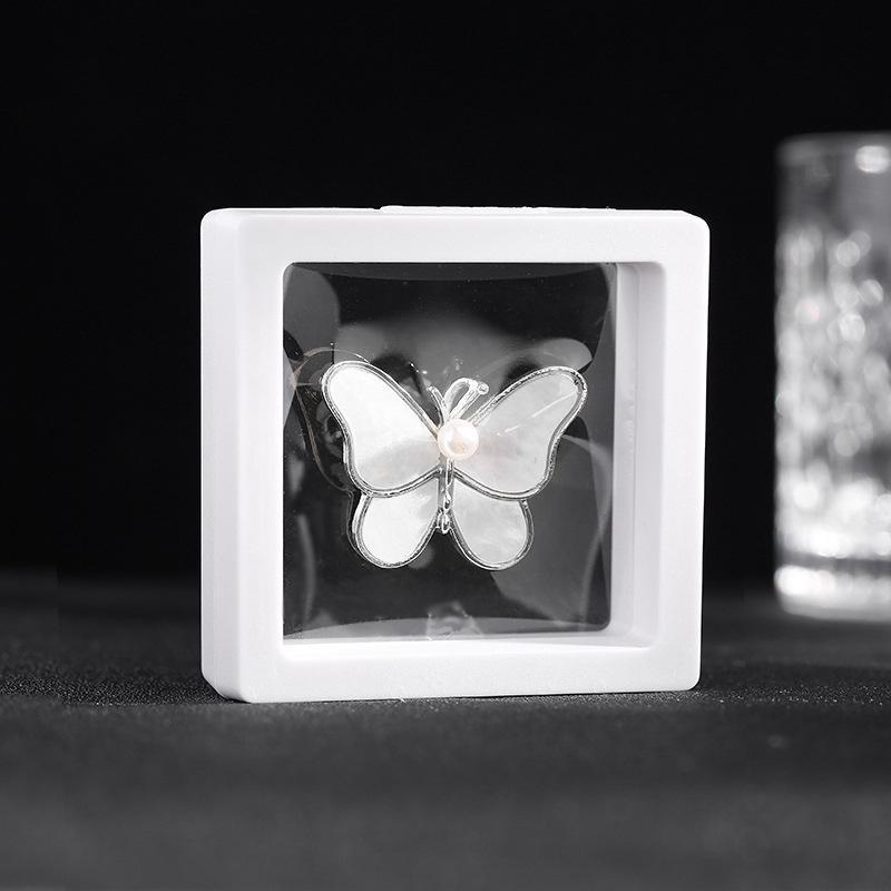 White Butterfly Brooch, Elegant Mother-of-Pearl Pearl Pin, Anti-Wardrobe Malfunction Corsage.