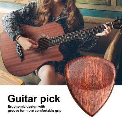 Wooden Guitar Pick Smooth Surface Burr-Free Compact Size Portable Handcrafted Guitar Pick Accessories