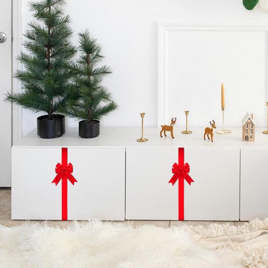 1/2/4/6 Stück Weihnachtsschleifen Klettband Große Fertige Schleifen Bänder Schrankdeko Feiertagsparty Weihnachtsdekorationen