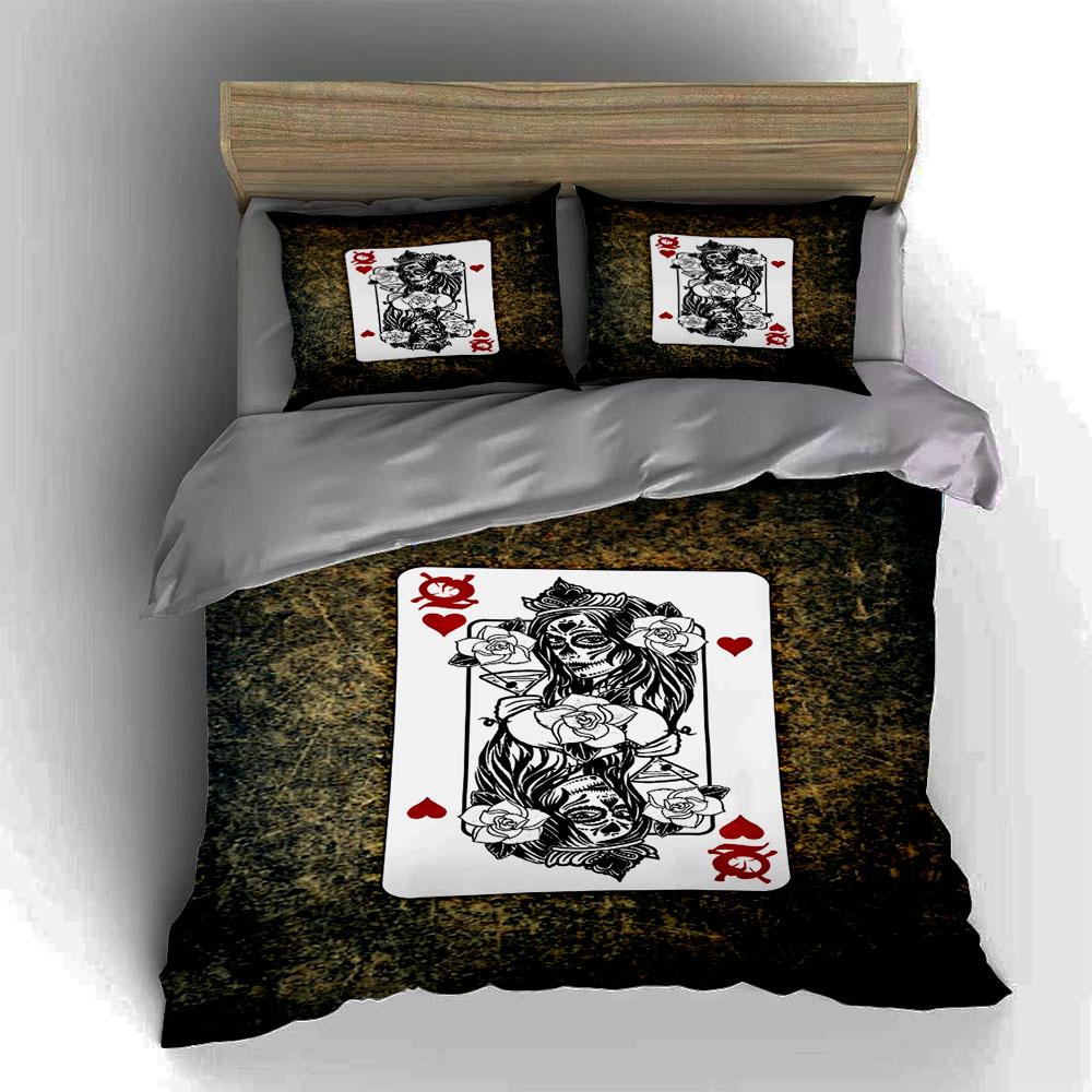 Playing Card Design. Bedding Duvet Cover Sets Duvet Covers Pillowcases Gifts (1 * Duvet Cover 2 * Pillowcases, Without Duvet Insert)
