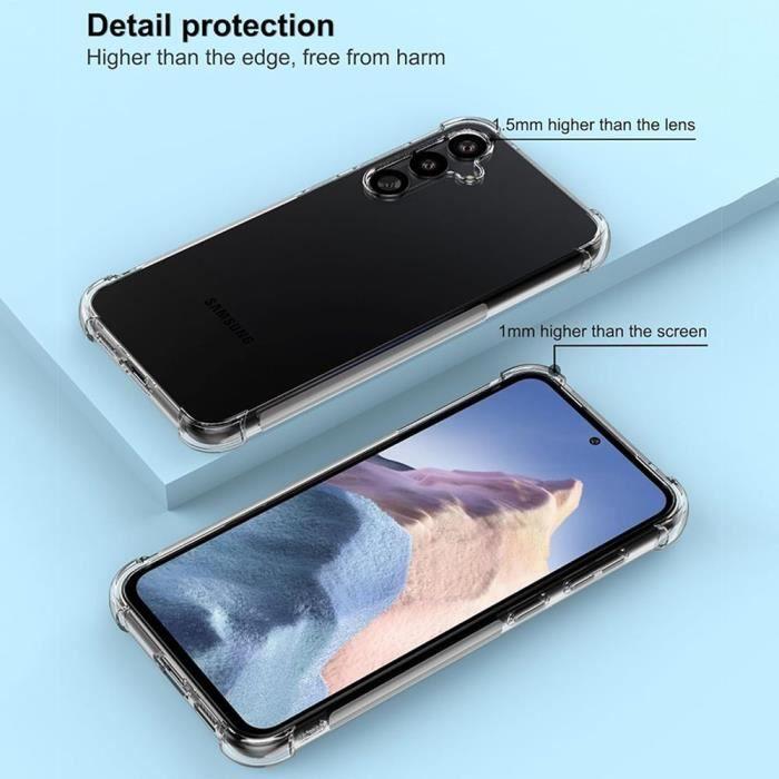Skyddsskal - BOOLING - för Samsung Galaxy S23 FE - Silikon - Transparent - 4 Förstärkta Hörn - med 2 Härdat Glas