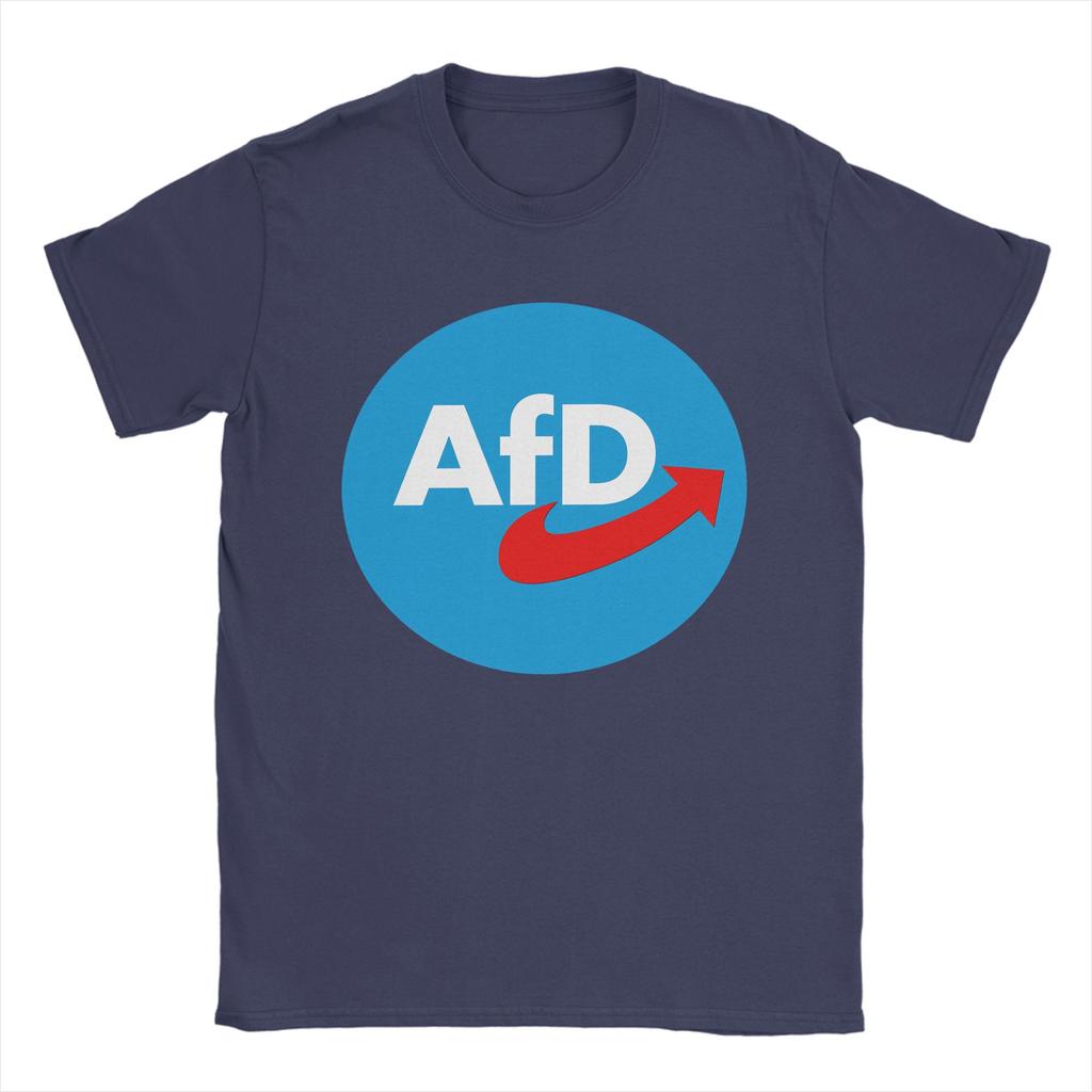Aufkleber AfD Logo Baumwoll T-Shirt Für Mann Sommer Vintage T-Shirts Rundhals Neuheit T-Shirts Übergroß Bedruckte Oberteile