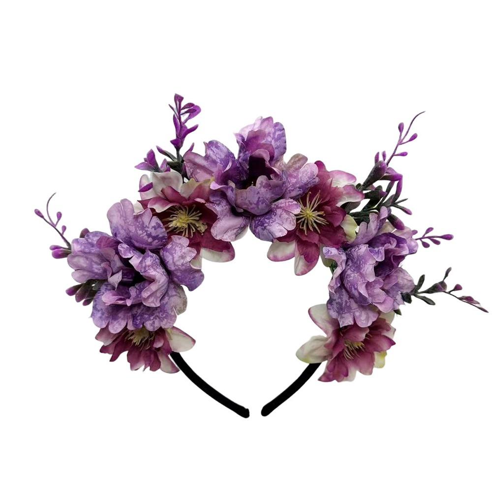 Elegant Artificial Flower Headband Bohemian Style Lightweight Monarch Butterfly Fascinator Handmade Floral Hair Accessory Party