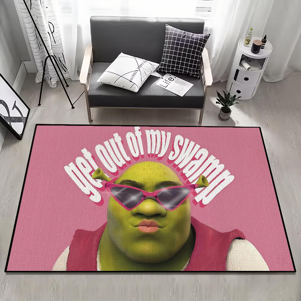 funny Classic Home Bedside Rug Kitchen Bath Floor Mat Hallway Balcony Carpet Green Face Entrance Doormat hogar Decor s-Shreks