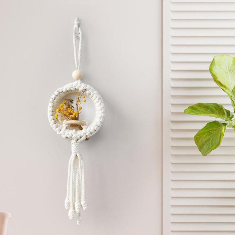 Air Plant Holder Macrame Wall Hanging Boho Decor Flower Pot Farmhouse Garden Pots Planters Bedrrom Balkon Decoration Gift