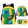 Kuromi Horror Smile Game Brawl Stars Vintage Backpack Set of 3, Multi-Functional Large Capacity School Bag Accessories