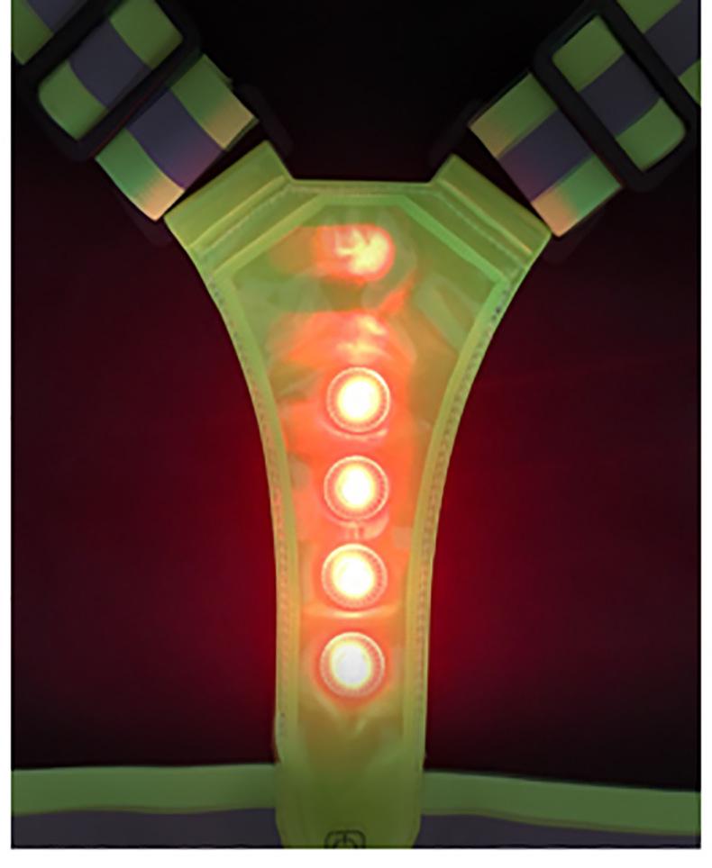 V-shaped 4cm LED Glowing Reflective Elastic Band Sports Vest