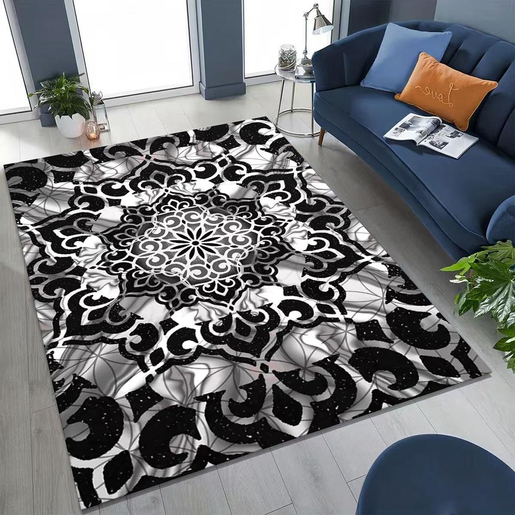 2026 Regenbogen Mandala Blume Chakren Yoga Bohemia Kunst Teppich für Schlafzimmer Wohnzimmer Sofa Zuhause Fußmatte Dekor, Kinder rutschfeste Bodenmatte