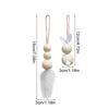 1Set Ornament Party Decoration Hanging DIY With Wood Beads Heart Jute Rope Tassel Craft Christmas Tree Heart Shape