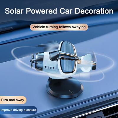Solar Car Air Freshener Car Dashboard Drifting Airplane Ornament Solar Rotating Aircraft Model Automobile Dashboard Accessories